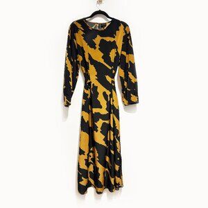 Who What Wear Black and Brown Print Maxi Dress Size XL